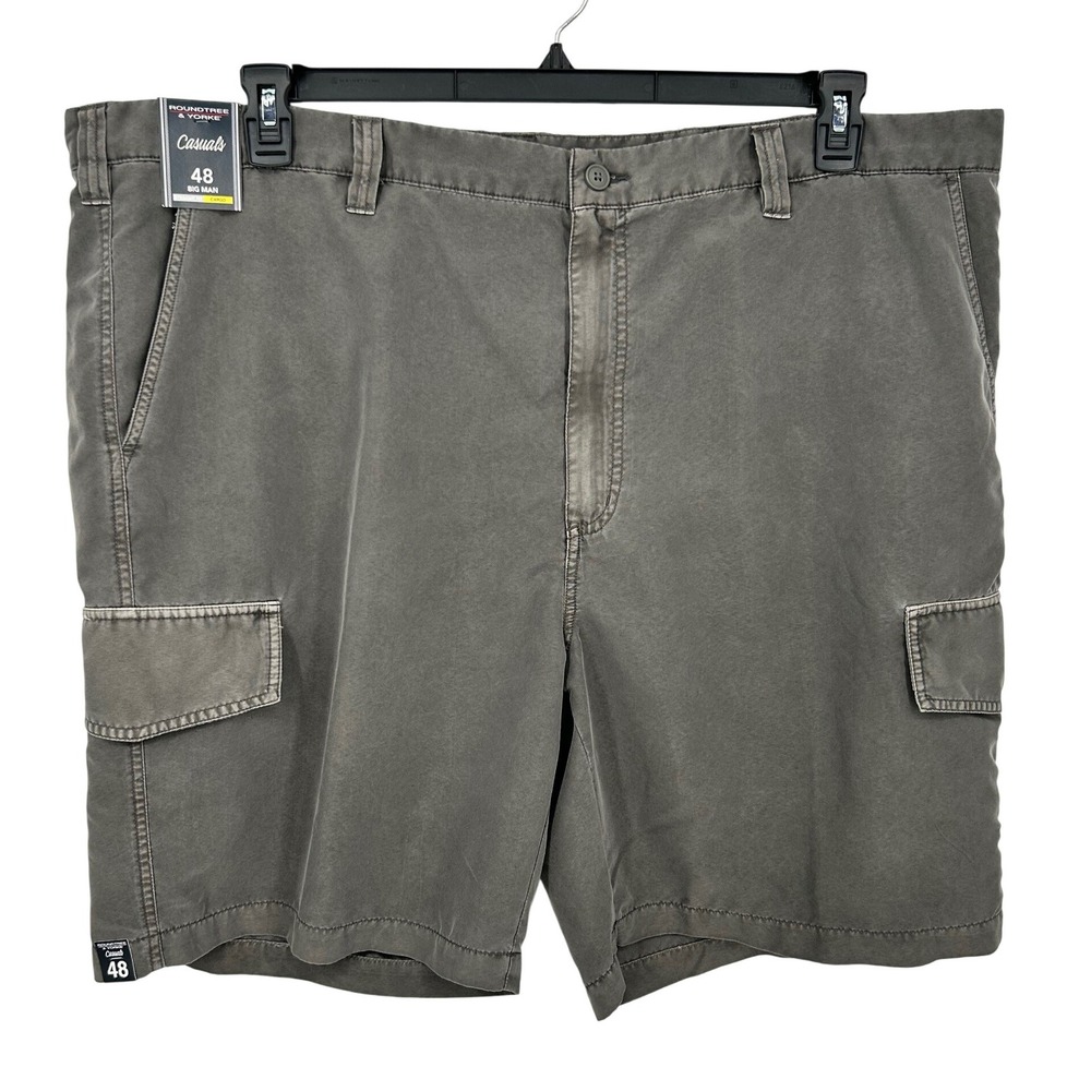 NEW Roundtree &‎ Yorke Big Man Cargo Shorts Gray Size 48 Straight Fit